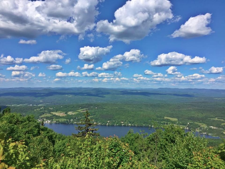 Looking towards our land, a view of Lake Elmore from atop Elmore Mountain. 