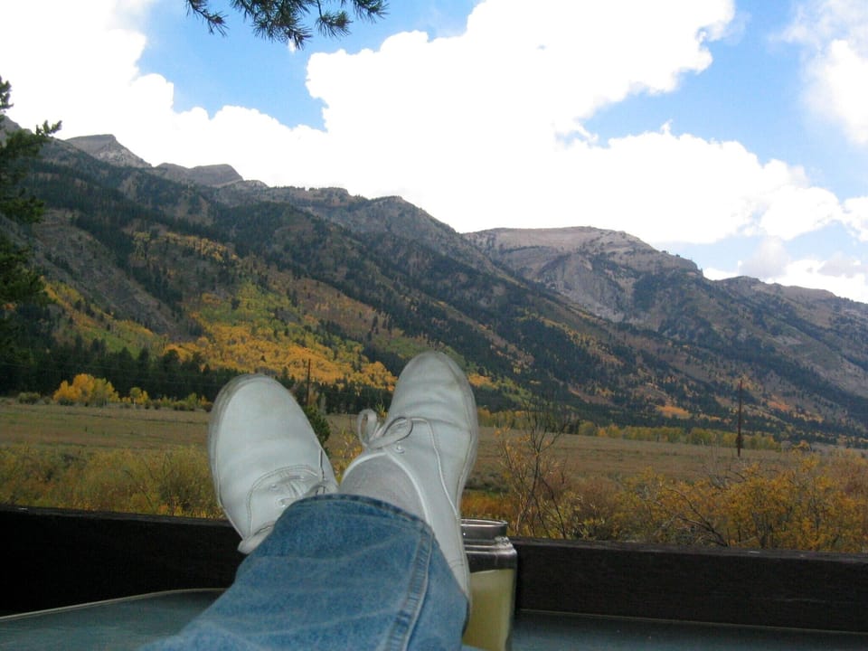 Chillin' on the private deck