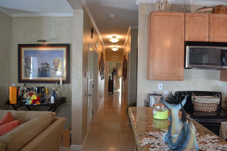 The hallway to the bedrooms