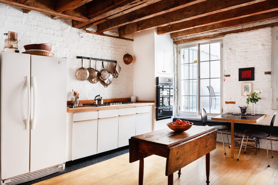 other side of kitchen, terrace outside