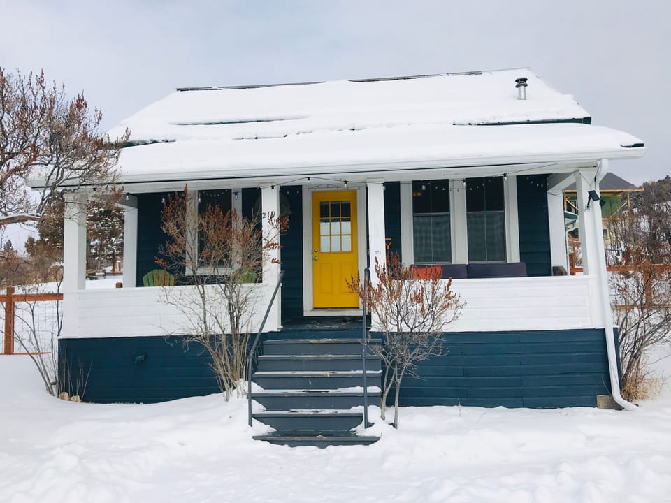 Front porch. Faces south. Great views of pintlers, philipsburg, and discovery