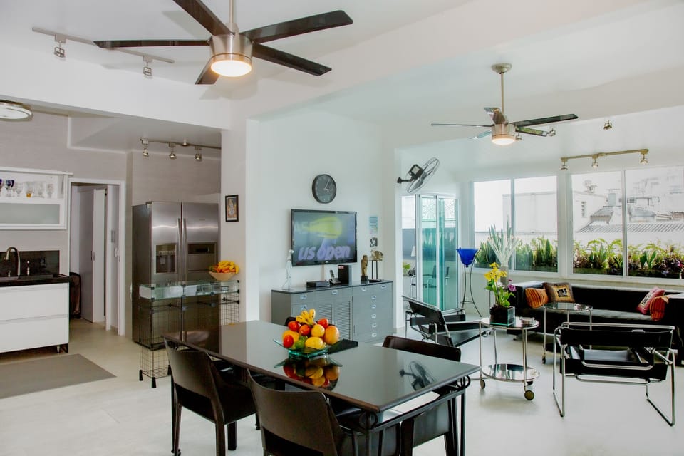 Living area has lots of natural light.  Filtered water and ice maker in frig.