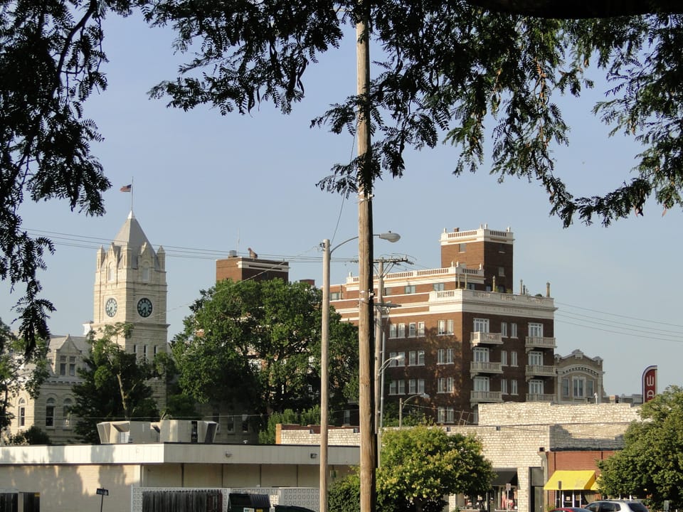 Front yard view of beautiful downtown Manhattan, KS just 1 block away
