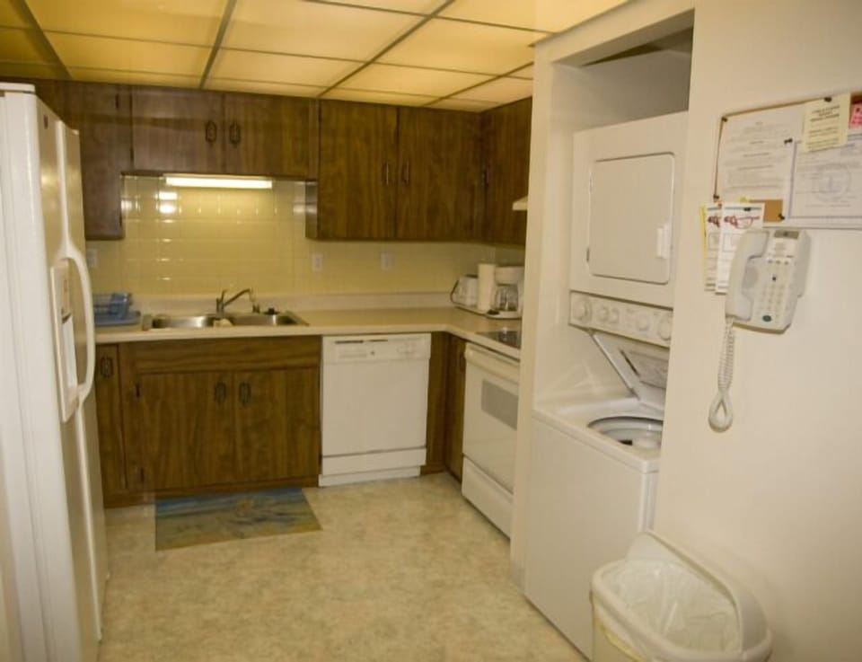 Washer and dryer located in the kitchen