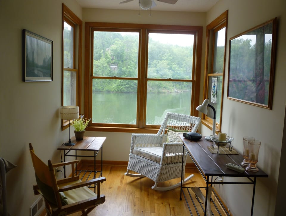 Sitting area and view from upper level guest room