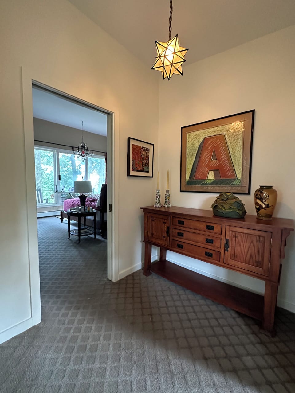 Upstairs foyer to Master bedroom suite plus two quiet home offices.