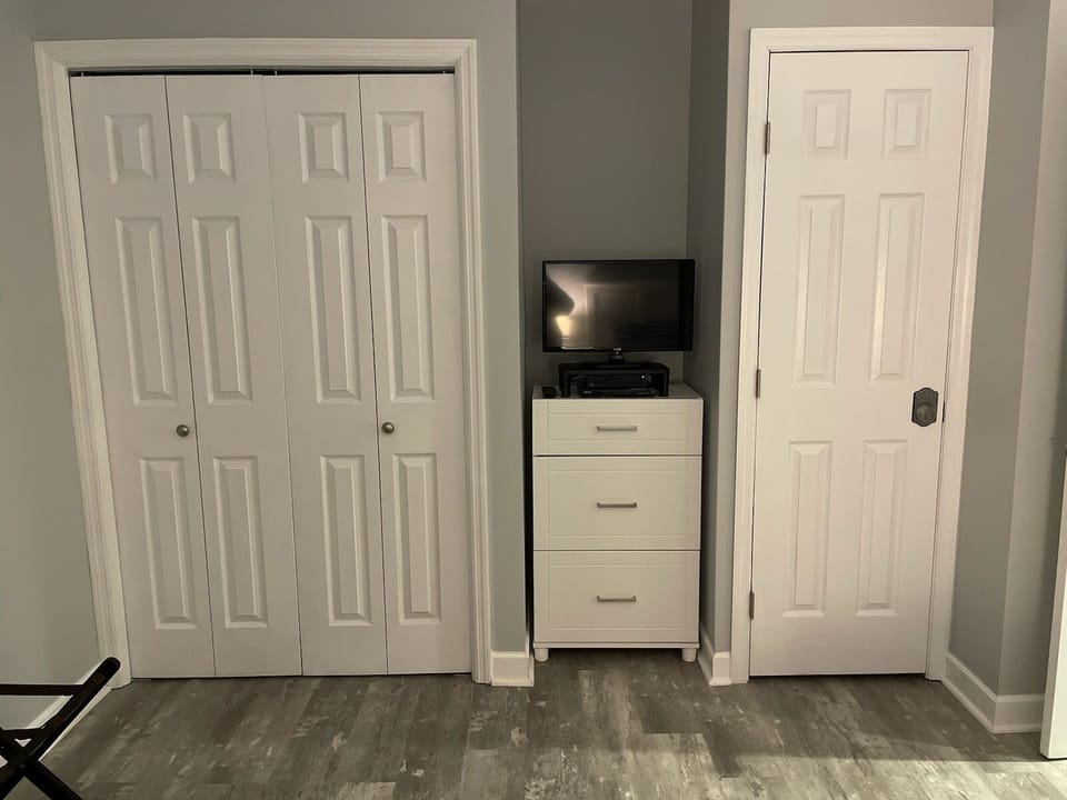 Guest bedroom closet and dresser