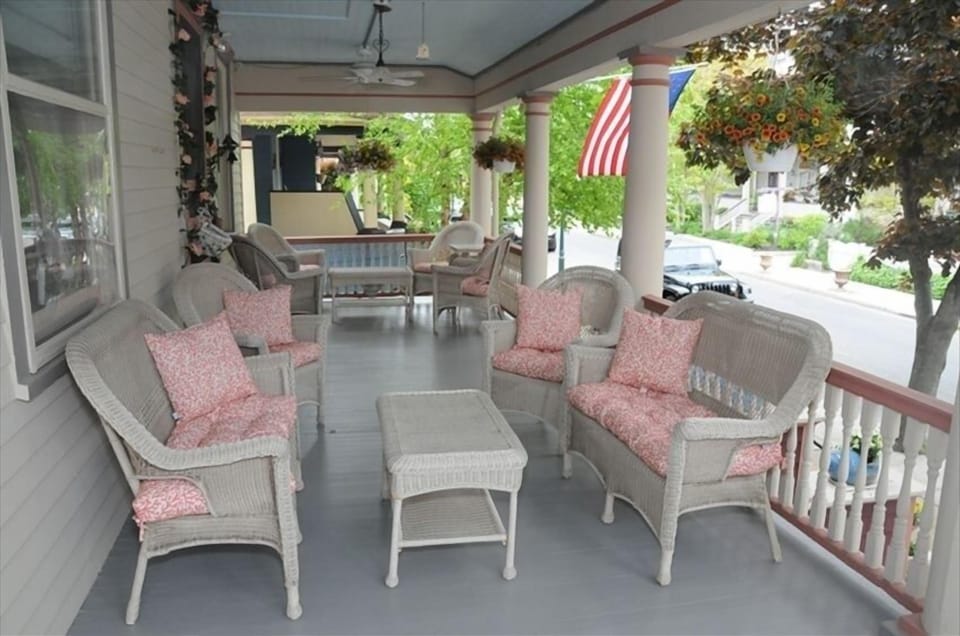 Our beautiful porch overlooking historic Jackson Street.