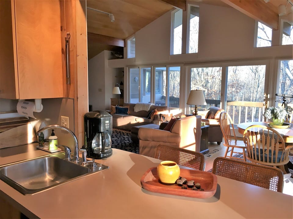 View from kitchen towards living and dining rooms