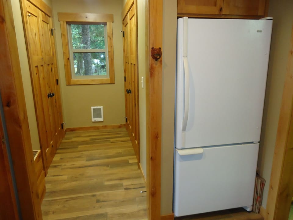 Laundry area and extra fridge