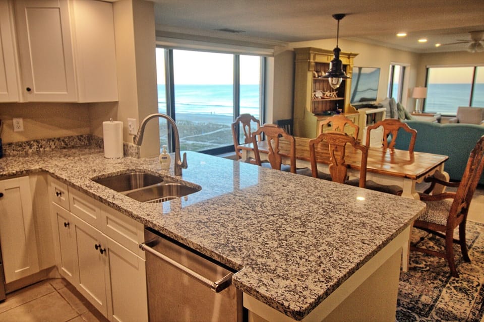 The chef can also keep an eye on the ocean while cooking!