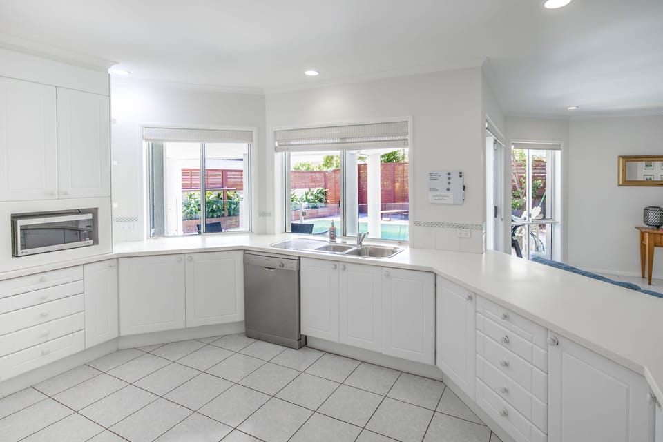 Space galore & view to the pool & patio. 