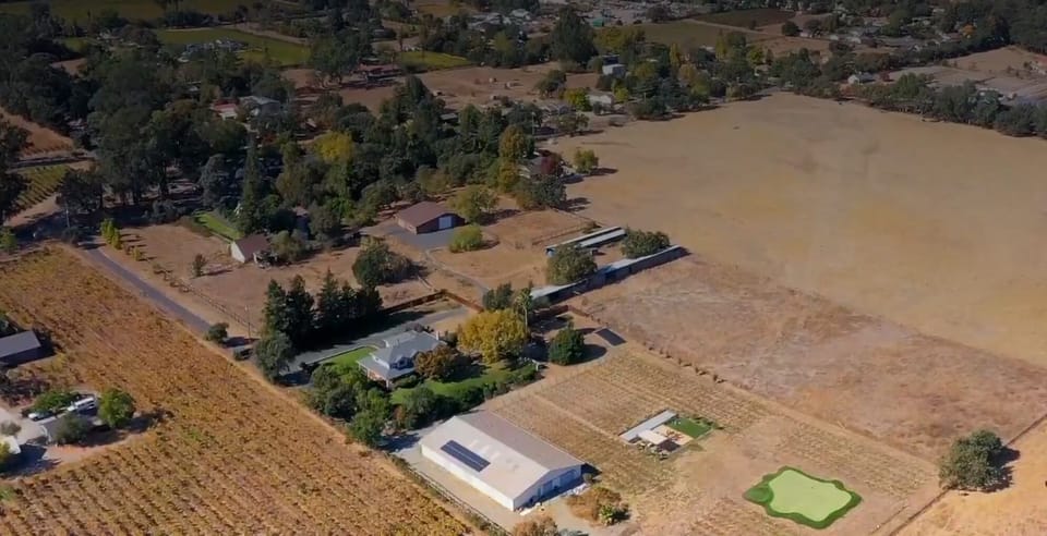 Arial view of this private, gated property