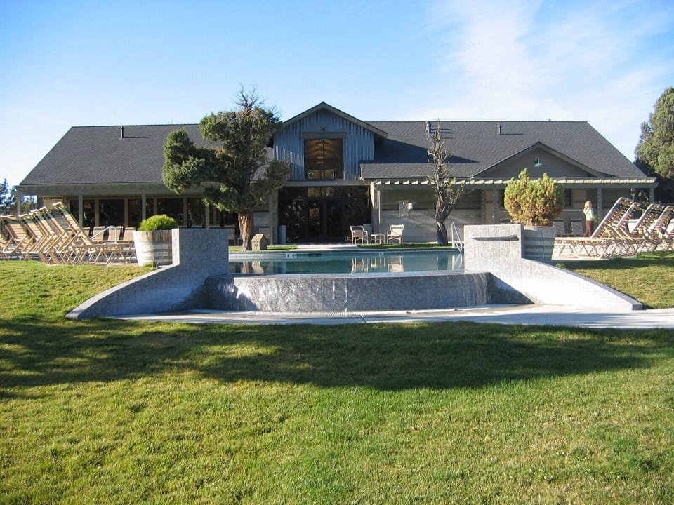 Pool and view of Lakeside Sports Center.