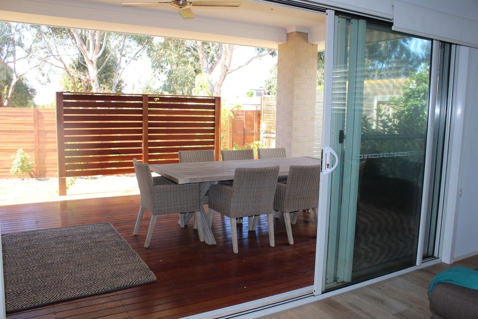 Large out door dining space with BBQ 