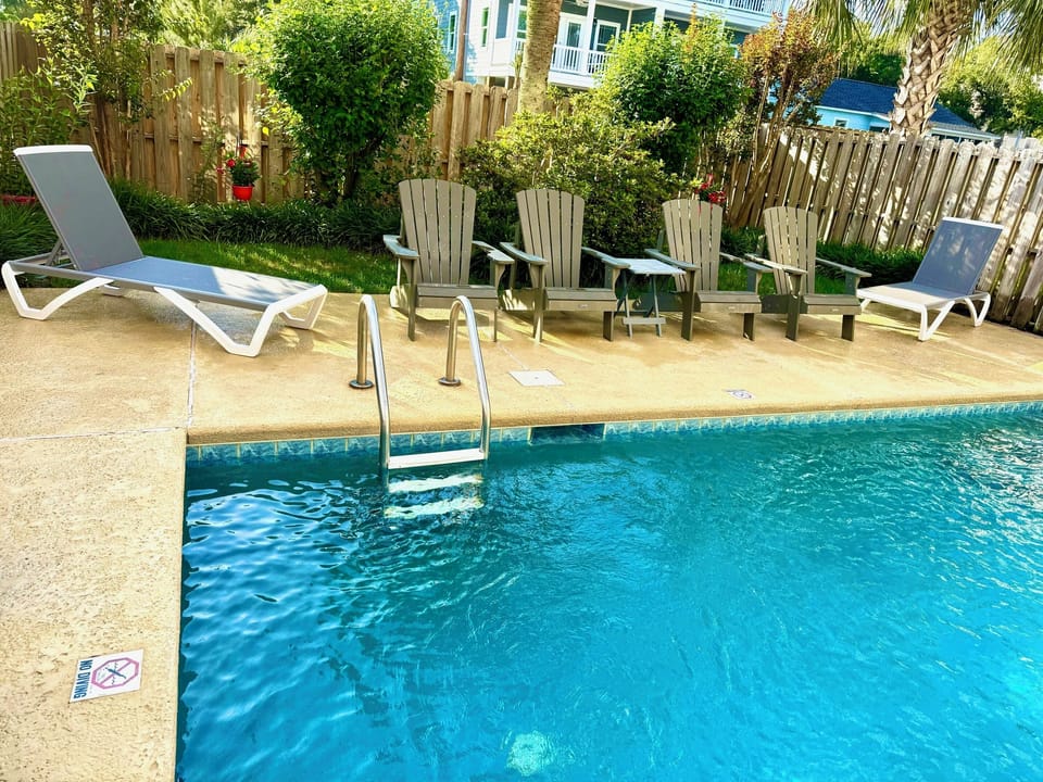 upgraded pool lounge area