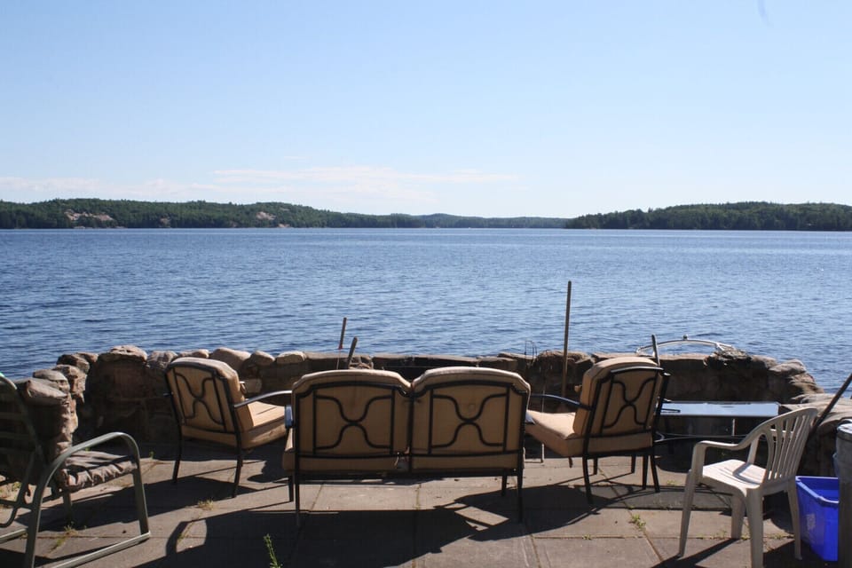 Bonfire area overlooking the lake.
