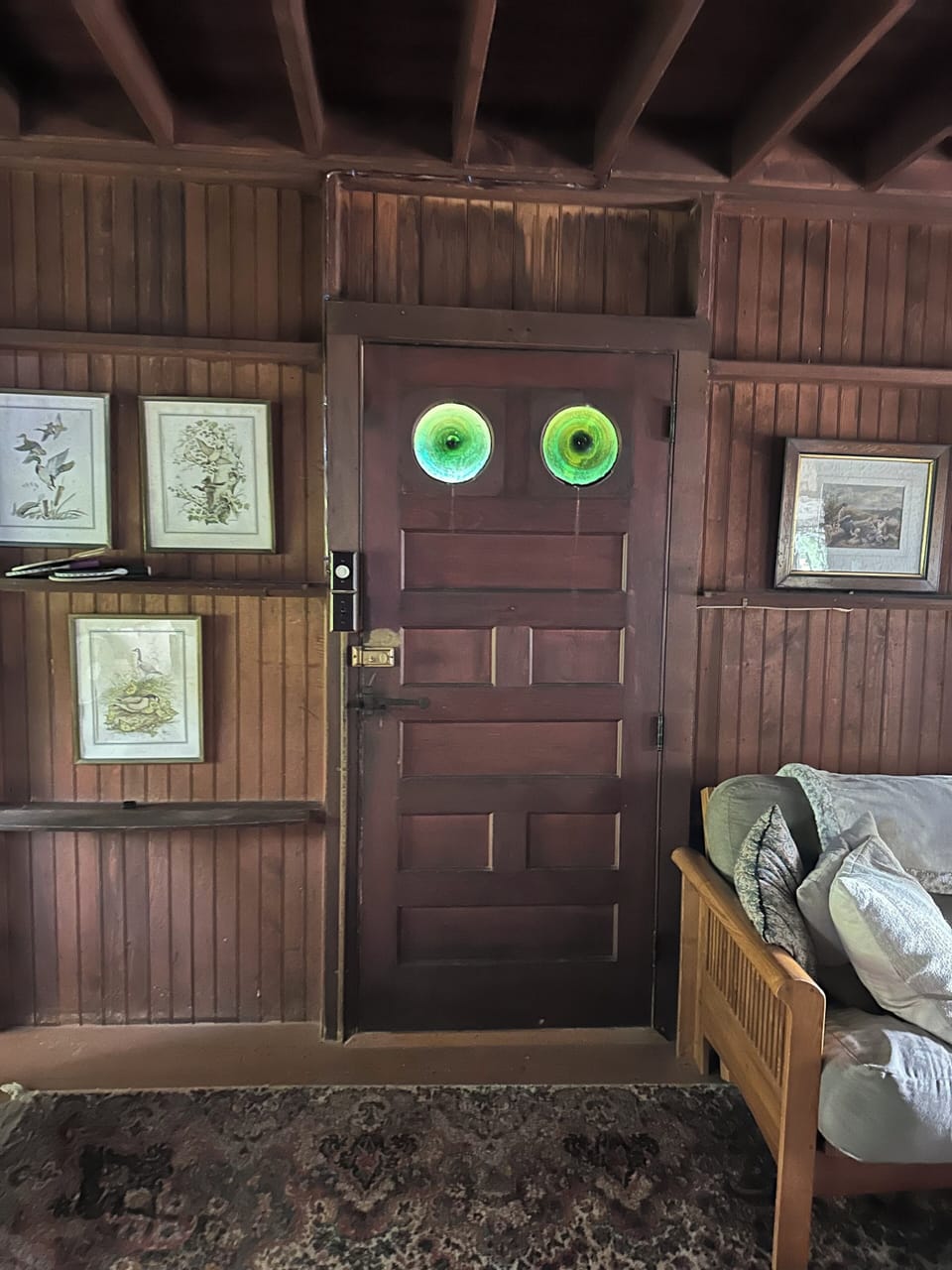 Front door to porch