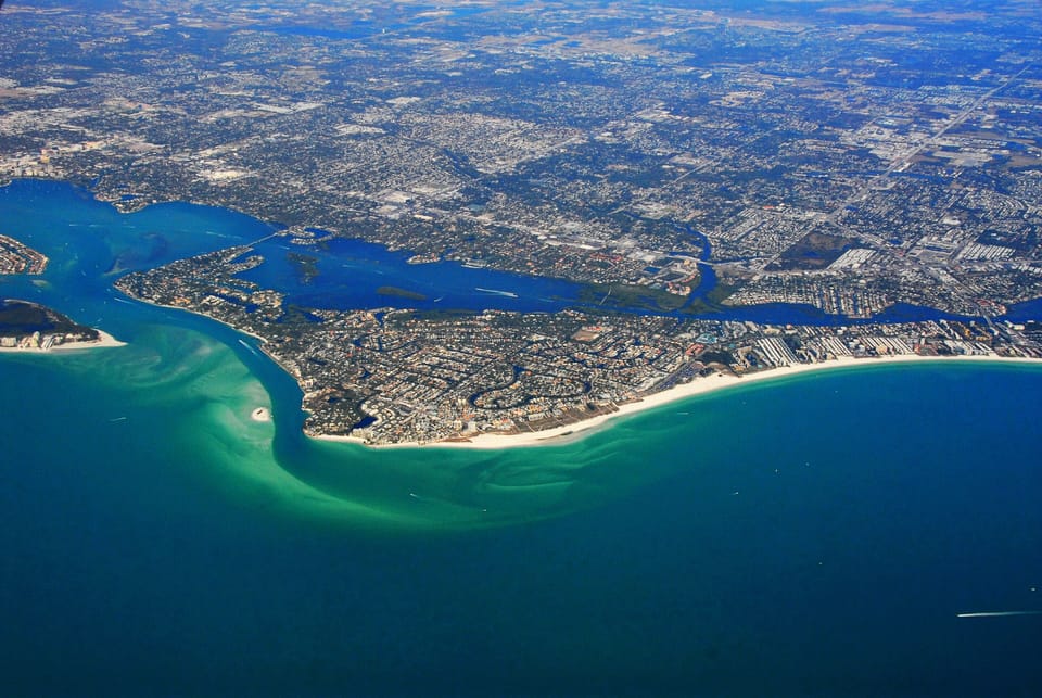 Aerial view of Crescent Arms on Crescent Beach - Siesta Key