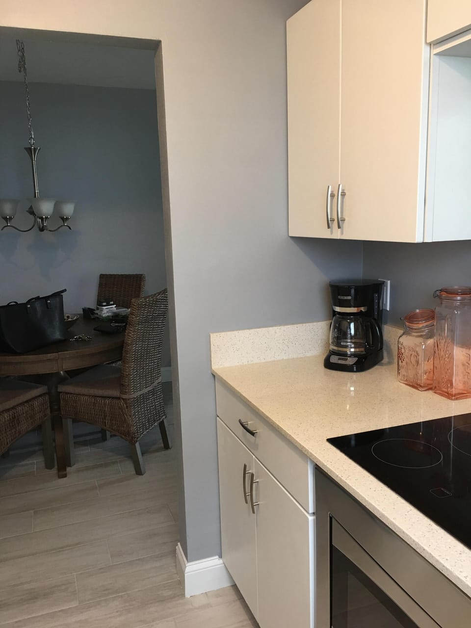 coffee maker, microwave, oven, dishwasher and fully equipped kitchen 