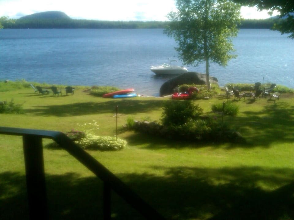 View of lake from house: Boat mooring, Peddle boat, canoe & swim raft with rent