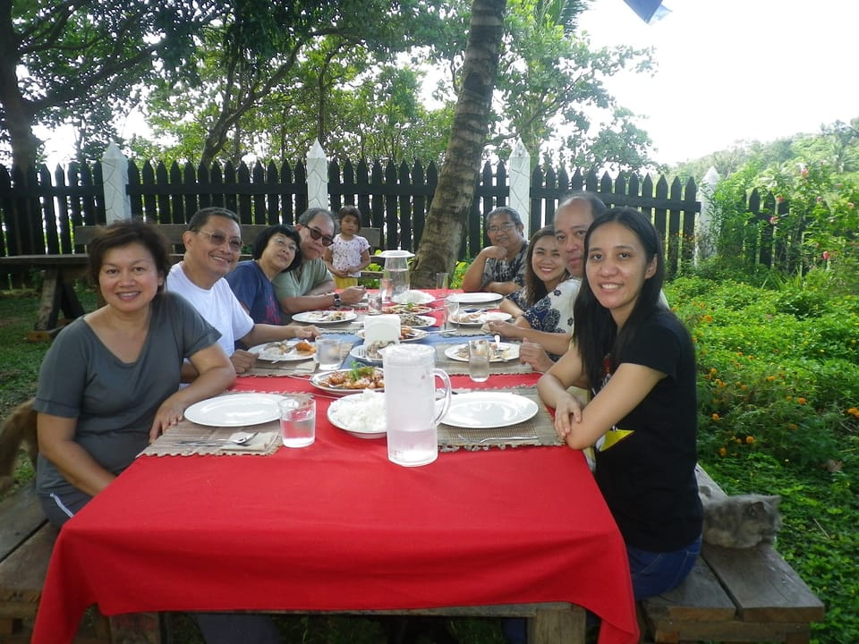 Dining in the flowering Garden.