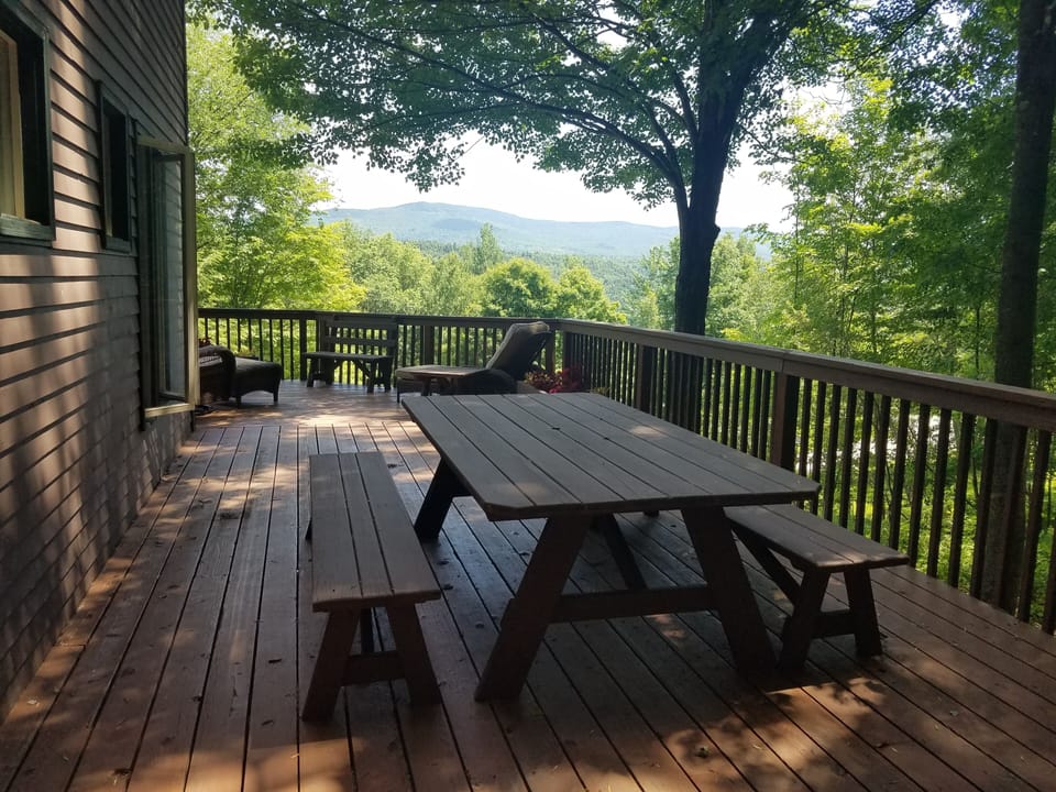 Dine outside under the canopy of trees enjoying spectacular views.