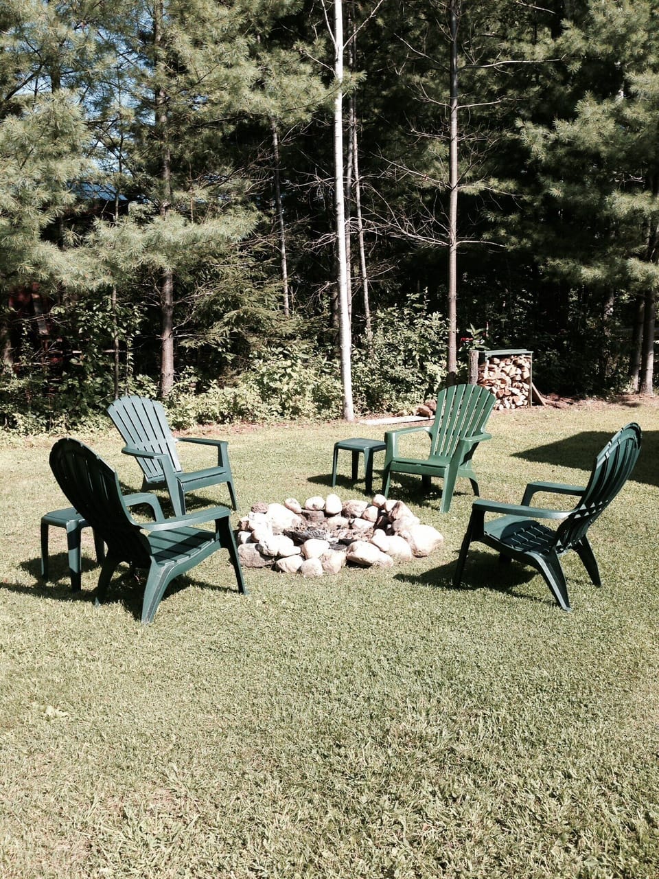 fire pit and we provide the wood!