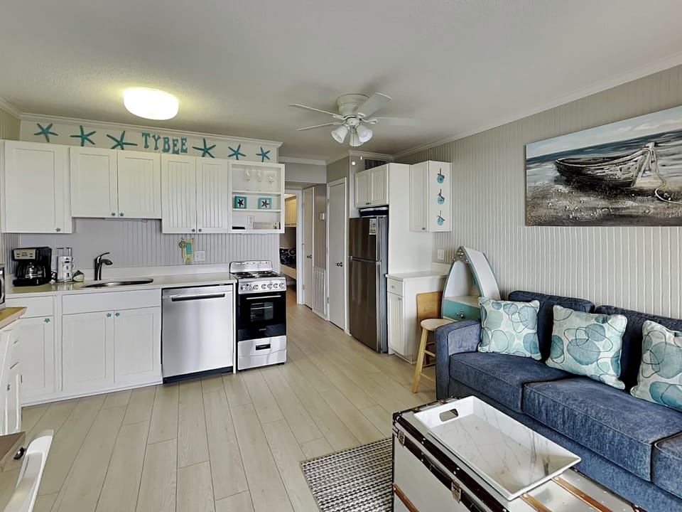 Open Living, Dining & Kitchen