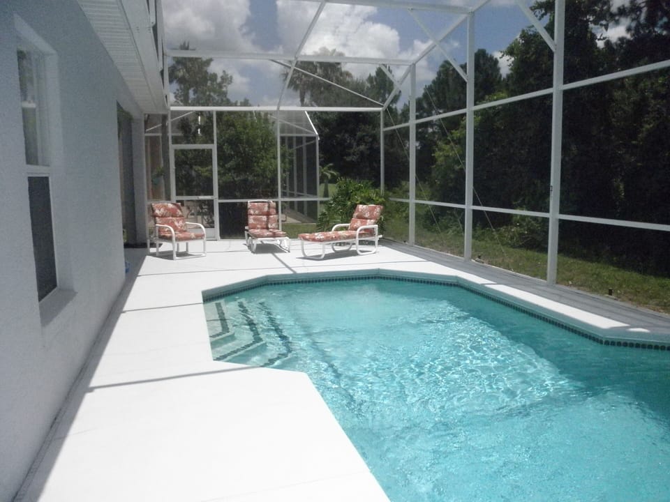 Private Pool Area with View of Conservation Lot of Mature Trees