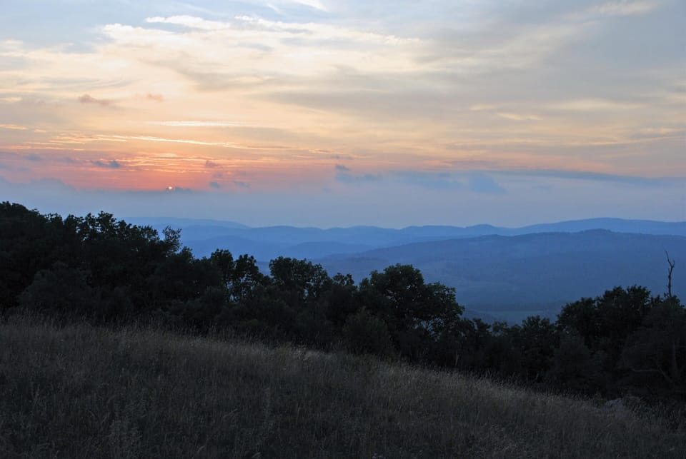 Sunset from a nearby hill. Is close to Appalachian Trail, New River & Mt Rogers.