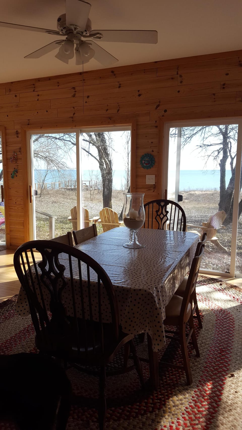 Water is directly in view of the sun porch.