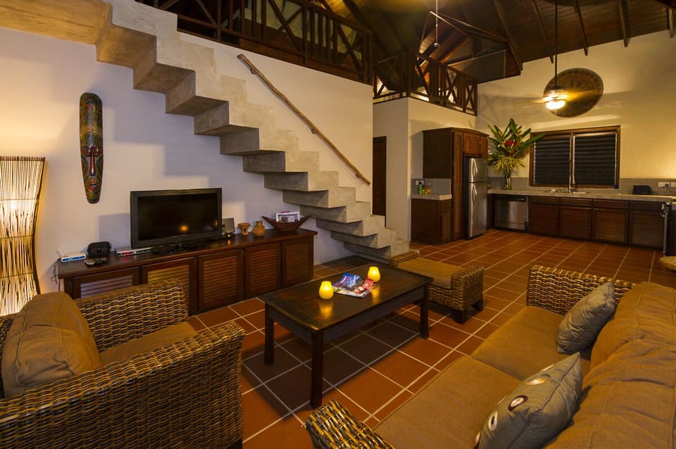 Inside living room and kitchen in the Upper level unit