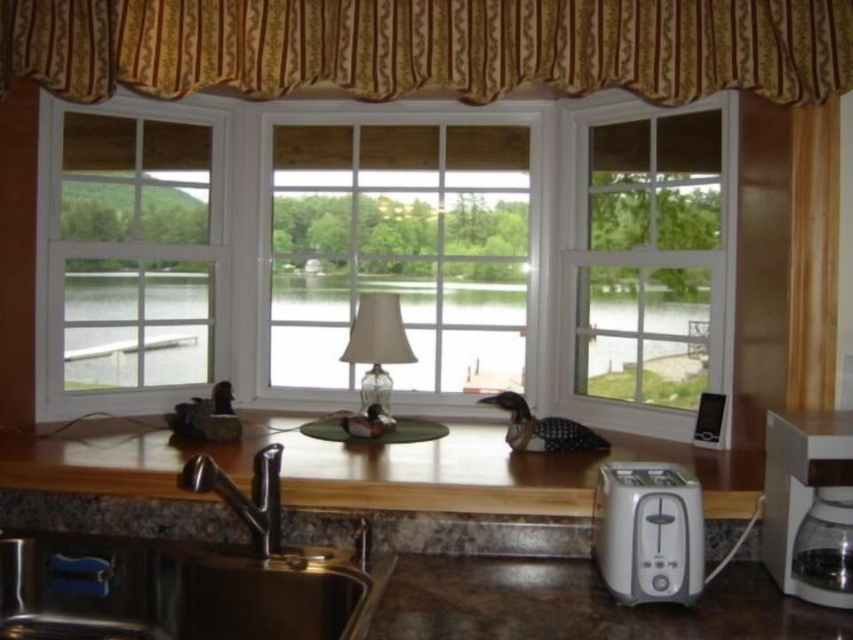 View of lake from Bay window in Kitchen