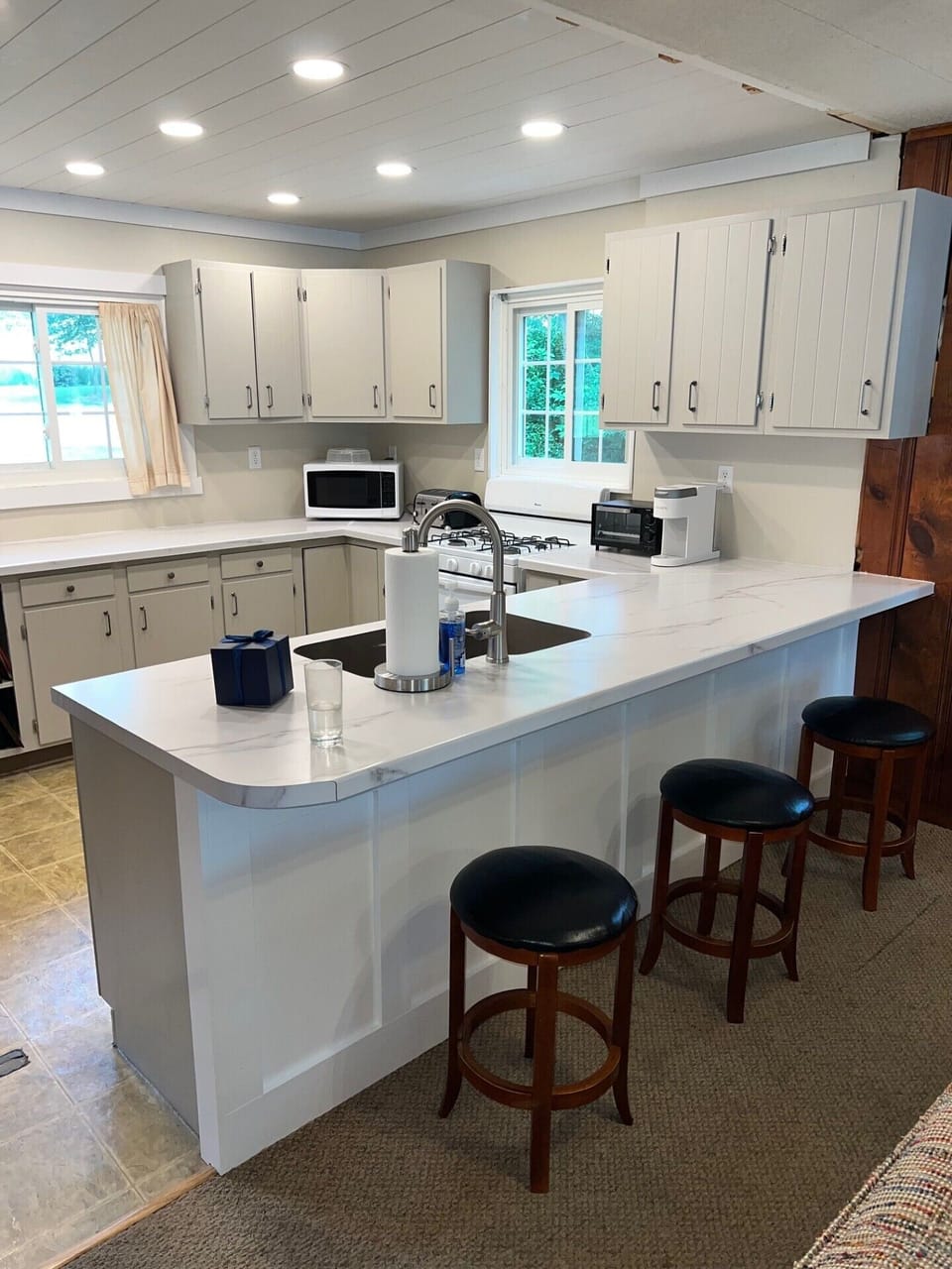 Countertop seating.