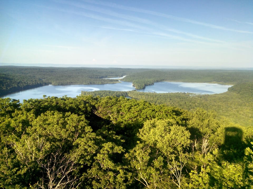 Canada, Lily and West Lakes, from the top of the Kane Mountain fire tower