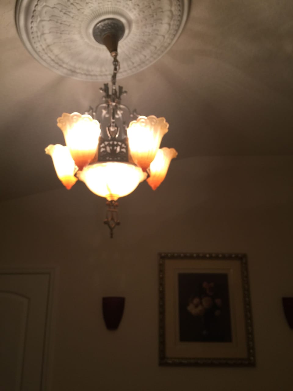 Antique light in second bedroom