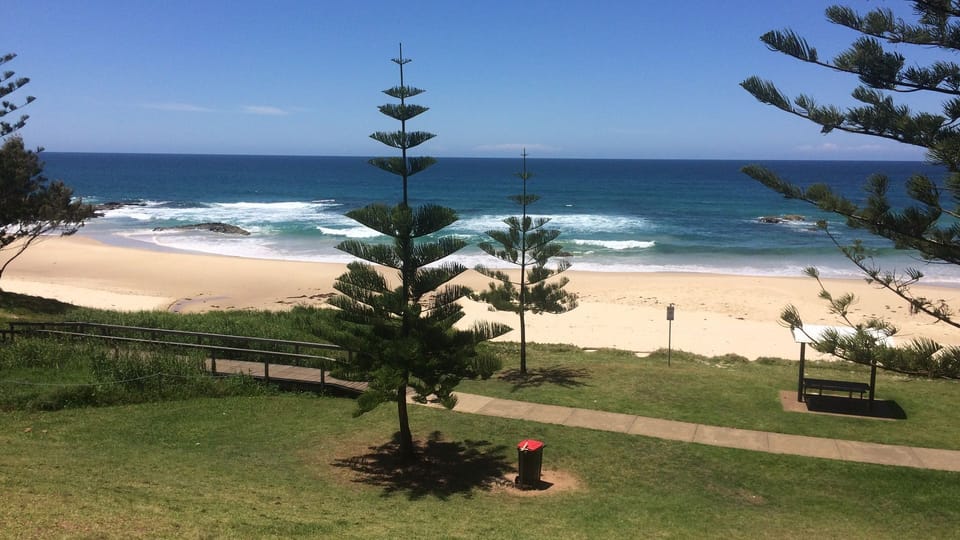 Oxley Beach is just across the road.