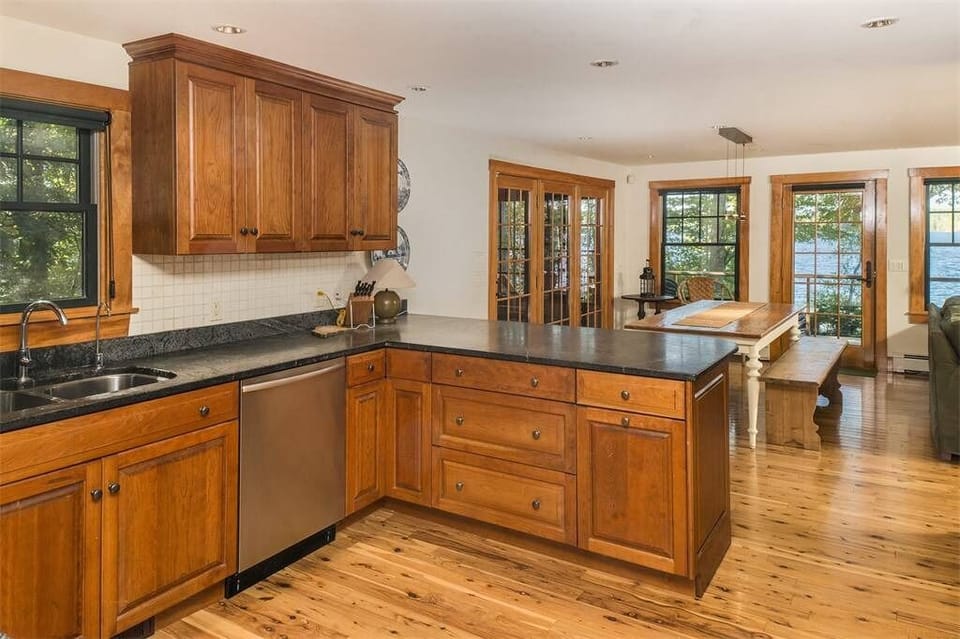 Kitchen area in main home directly on the Lake.