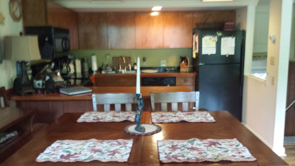 well-stocked open kitchen