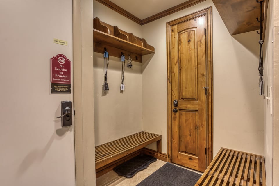 Take off your boots, hang your coats & store your gear inside the condo!! 