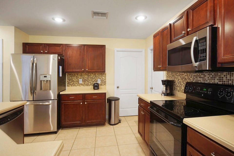 The kitchen is fully equipped