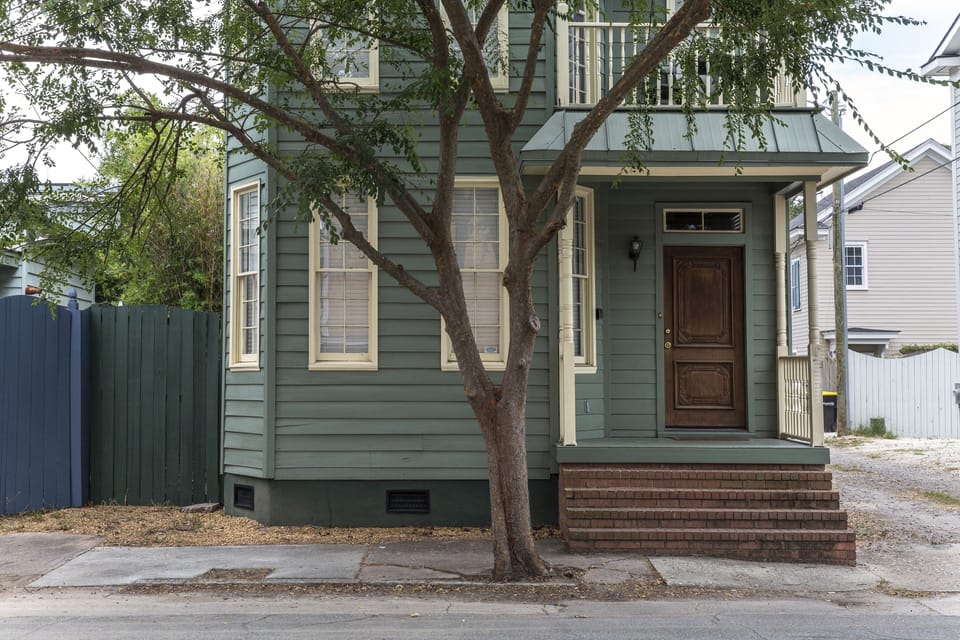 Classic bay window home in Victorian neighborhood. 