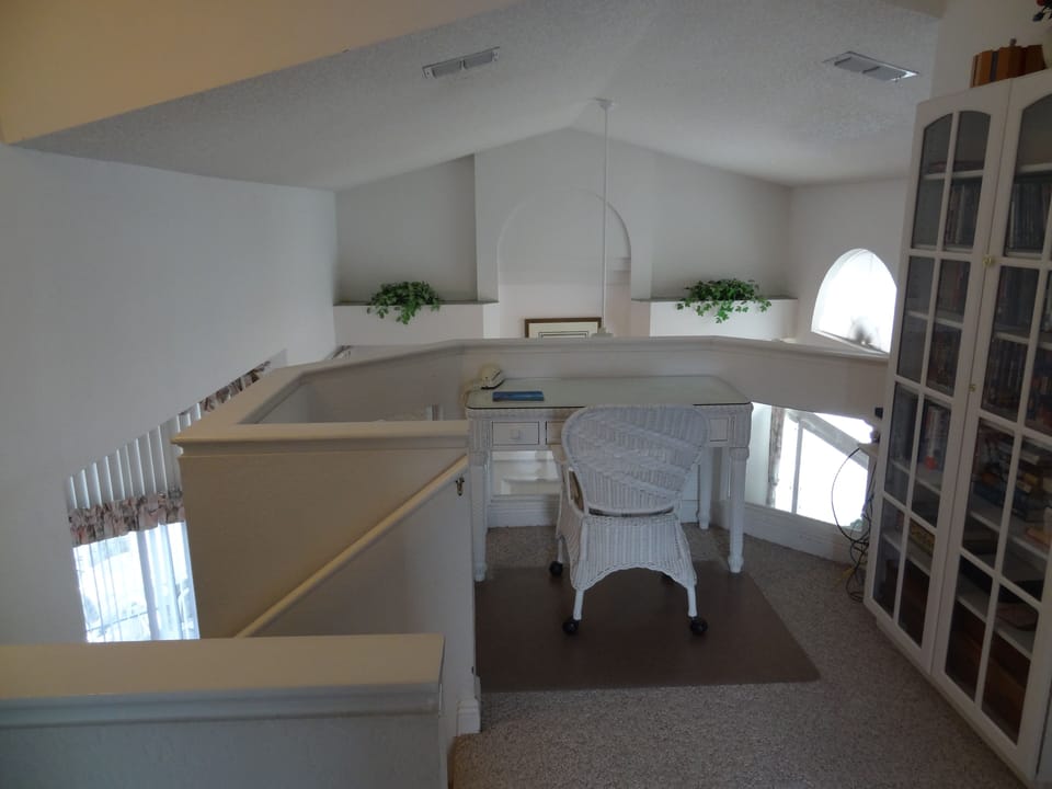 Loft with Movie and Game Cabinet.