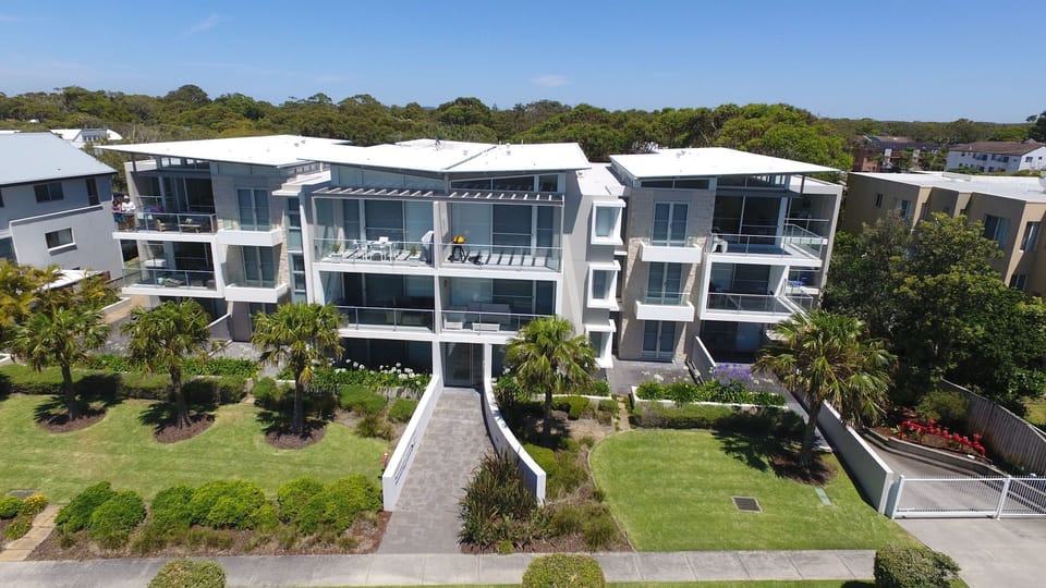 Beaches is a small luxury apartment block of 15 units, the Love Nest is top left