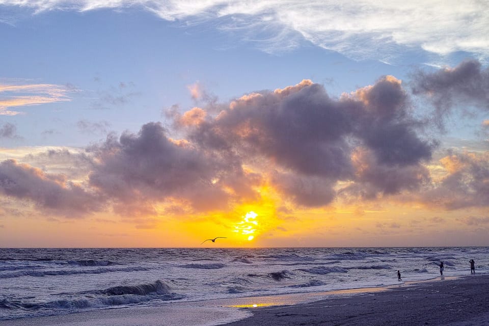 SUNSETS ARE AN EVENT ON THE ISLAND.