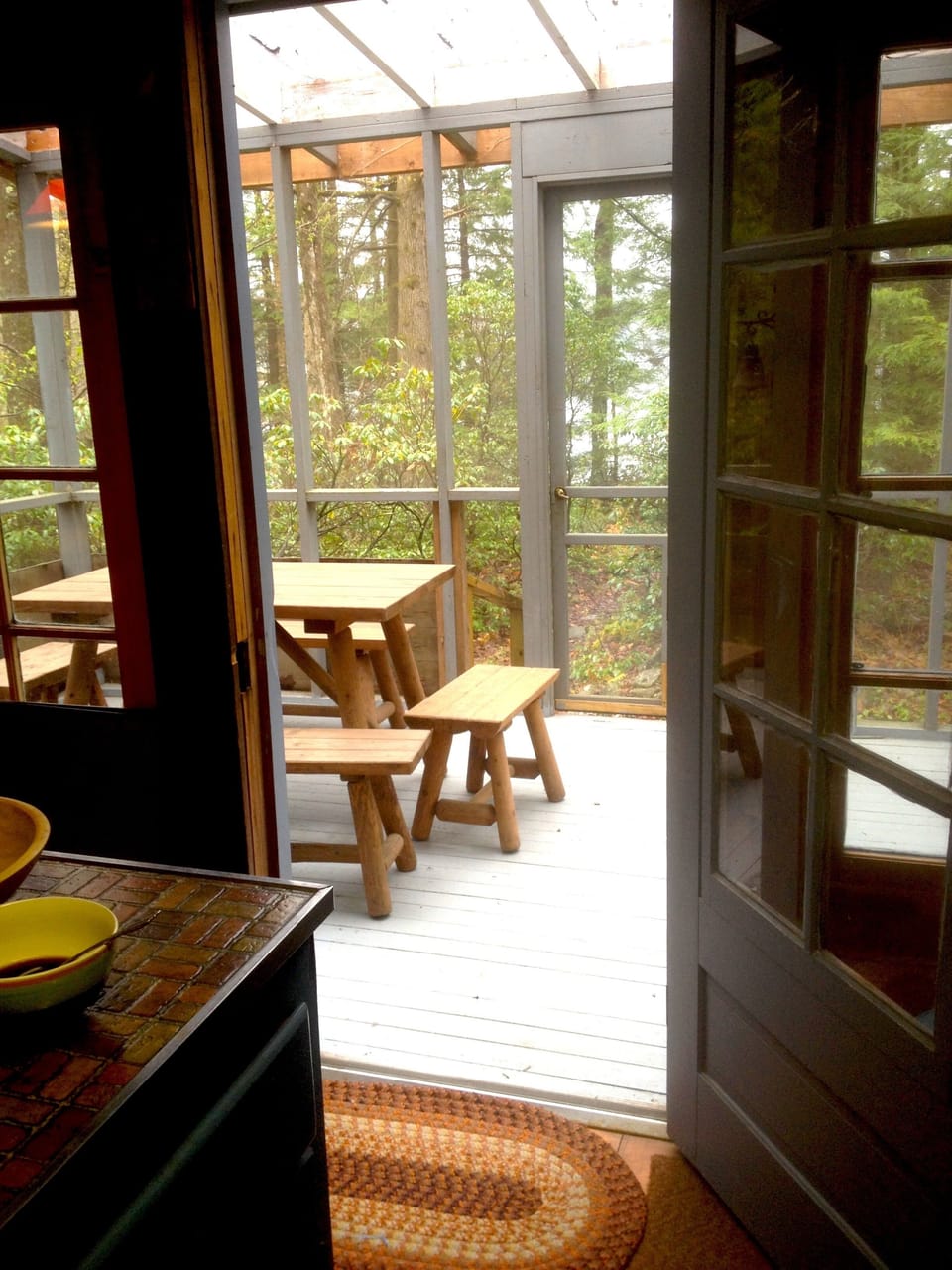 Screen porch from kitchen