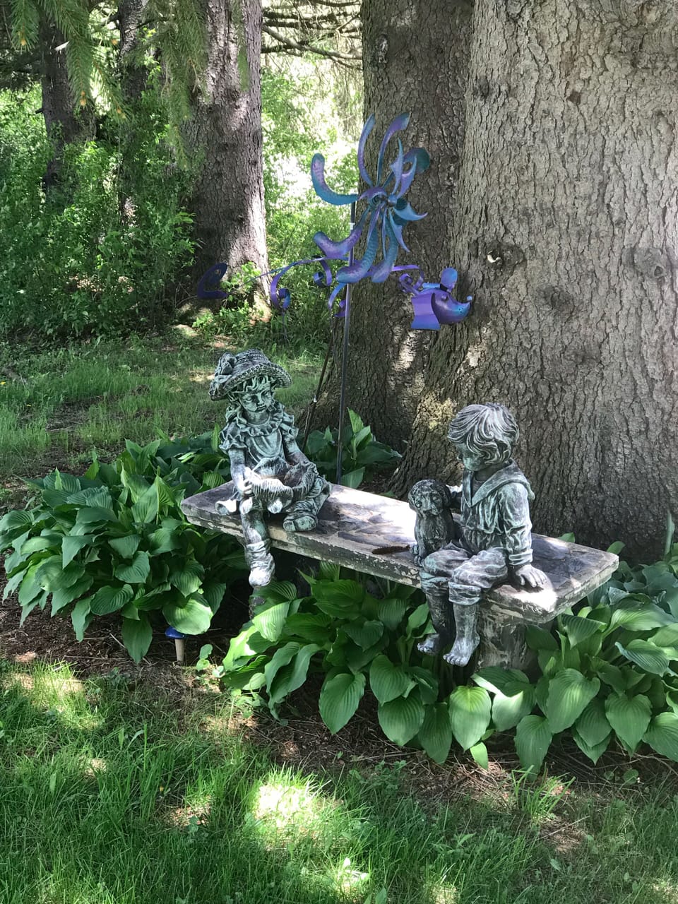 Some concrete yard-art.