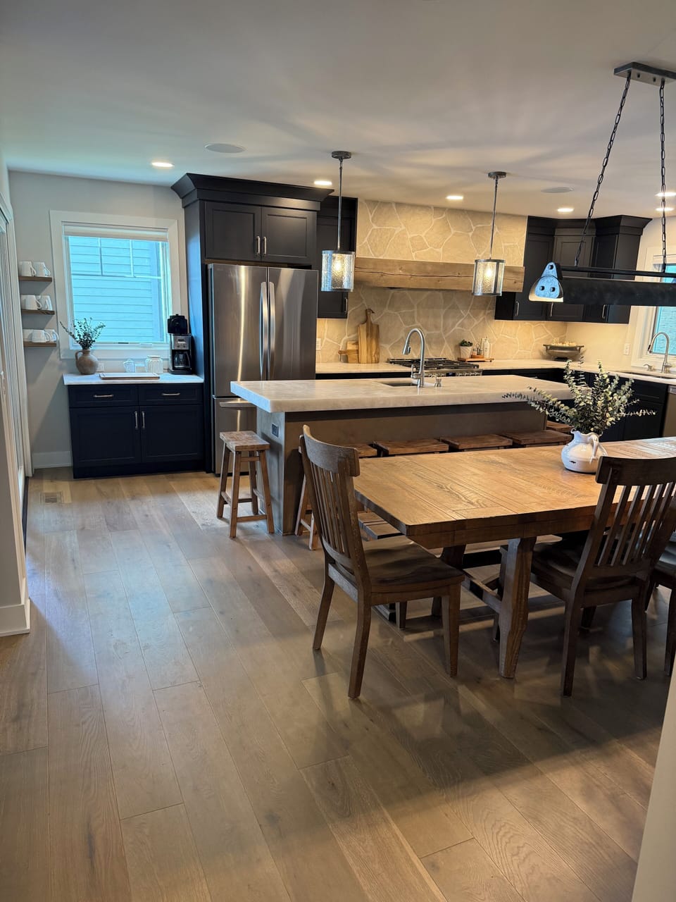 Gourmet kitchen with coffee bar