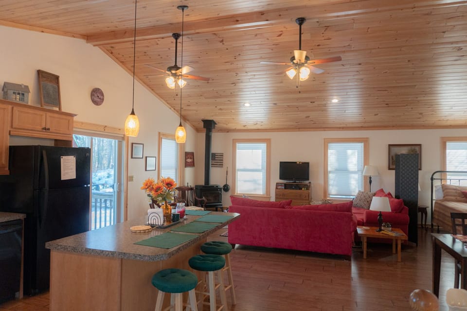 Smart TV, fireplace, DVD player